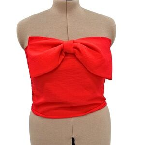 Monteau (X-Large) Red Strapless Bow Tube Top